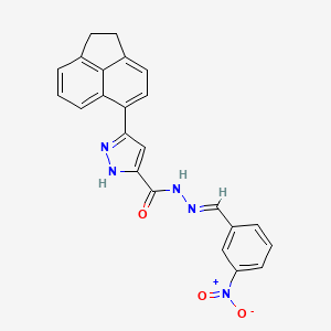 molecular formula C23H17N5O3 B11990244 3-(1,2-dihydro-5-acenaphthylenyl)-N'-[(E)-(3-nitrophenyl)methylidene]-1H-pyrazole-5-carbohydrazide 