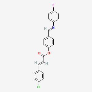 4-{(E)-[(4-fluorophenyl)imino]methyl}phenyl (2E)-3-(4-chlorophenyl)-2-propenoate