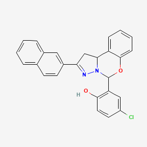 4-Chloro-2-(2-(naphthalen-2-yl)-5,10b-dihydro-1H-benzo[e]pyrazolo[1,5-c][1,3]oxazin-5-yl)phenol