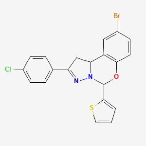 9-Bromo-2-(4-chlorophenyl)-5-(2-thienyl)-1,10b-dihydropyrazolo[1,5-c][1,3]benzoxazine