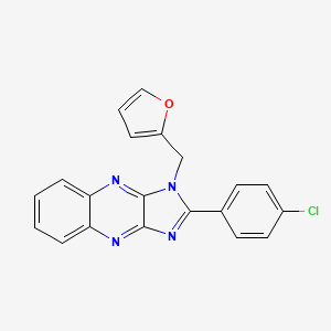 molecular formula C20H13ClN4O B1199032 2-(4-Chlorophenyl)-3-(2-furanylmethyl)imidazo[4,5-b]quinoxaline 