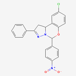 9-Chloro-5-(4-nitrophenyl)-2-phenyl-1,10b-dihydropyrazolo[1,5-c][1,3]benzoxazine