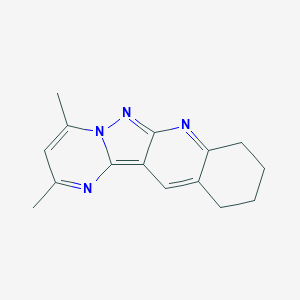 molecular formula C15H16N4 B1199033 13,15-Dimethyl-2,12,16,17-tetrazatetracyclo[8.7.0.03,8.011,16]heptadeca-1(17),2,8,10,12,14-hexaene 