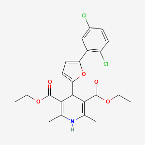 molecular formula C23H23Cl2NO5 B11990363 3,5-Diethyl 4-[5-(2,5-dichlorophenyl)furan-2-yl]-2,6-dimethyl-1,4-dihydropyridine-3,5-dicarboxylate CAS No. 303093-78-9