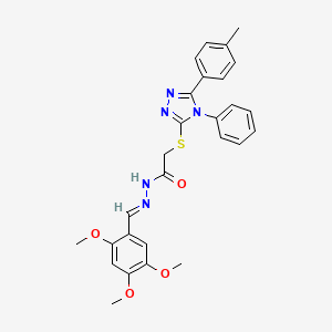 2-{[5-(4-methylphenyl)-4-phenyl-4H-1,2,4-triazol-3-yl]sulfanyl}-N'-[(E)-(2,4,5-trimethoxyphenyl)methylidene]acetohydrazide