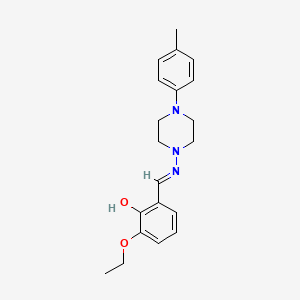 2-ethoxy-6-((E)-{[4-(4-methylphenyl)-1-piperazinyl]imino}methyl)phenol