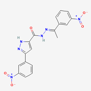 3-(3-nitrophenyl)-N'-[(1E)-1-(3-nitrophenyl)ethylidene]-1H-pyrazole-5-carbohydrazide