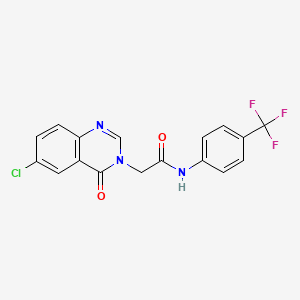 2-(6-Chloro-4-oxo-3(4H)-quinazolinyl)-N-(4-(trifluoromethyl)phenyl)acetamide