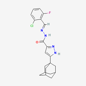 molecular formula C21H22ClFN4O B11990486 5-Adamantan-1-YL-2H-pyrazole-3-carboxylic acid (2-CL-6-F-benzylidene)-hydrazide 