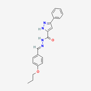 3-phenyl-N'-[(E)-(4-propoxyphenyl)methylidene]-1H-pyrazole-5-carbohydrazide