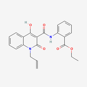 molecular formula C22H20N2O5 B11990581 2-[(1-Allyl-4-hydroxy-2-oxo-1,2-dihydro-quinoline-3-carbonyl)-amino]-benzoic acid ethyl ester 