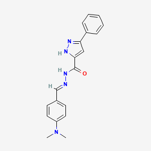 molecular formula C19H19N5O B11990638 5-Phenyl-2H-pyrazole-3-carboxylic acid (4-dimethylamino-benzylidene)-hydrazide 