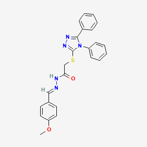 2-[(4,5-diphenyl-4H-1,2,4-triazol-3-yl)sulfanyl]-N'-[(E)-(4-methoxyphenyl)methylidene]acetohydrazide