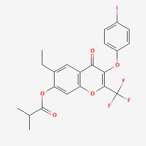 6-Ethyl-3-(4-iodophenoxy)-4-oxo-2-(trifluoromethyl)-4H-chromen-7-yl isobutyrate