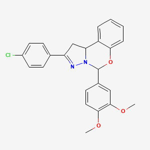 2-(4-Chlorophenyl)-5-(3,4-dimethoxyphenyl)-1,10b-dihydropyrazolo[1,5-c][1,3]benzoxazine