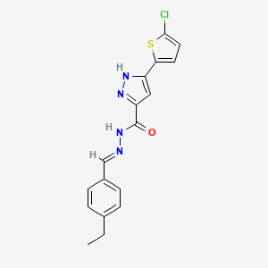 3-(5-Chlorothiophen-2-yl)-N'-(4-ethylbenzylidene)-1H-pyrazole-5-carbohydrazide