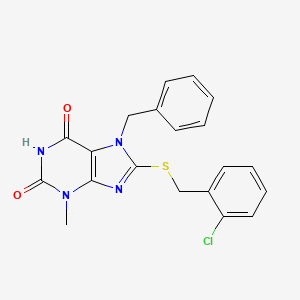 7-Benzyl-8-(2-chloro-benzylsulfanyl)-3-methyl-3,7-dihydro-purine-2,6-dione