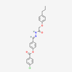 4-(2-((4-Propylphenoxy)acetyl)carbohydrazonoyl)phenyl 4-chlorobenzoate