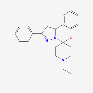 molecular formula C23H27N3O B11990756 2'-Phenyl-1-propyl-1',10b'-dihydrospiro[piperidine-4,5'-pyrazolo[1,5-c][1,3]benzoxazine] 