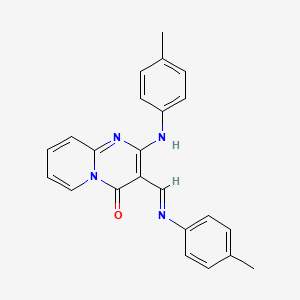 molecular formula C23H20N4O B11990792 2-[(4-methylphenyl)amino]-3-{(E)-[(4-methylphenyl)imino]methyl}-4H-pyrido[1,2-a]pyrimidin-4-one 