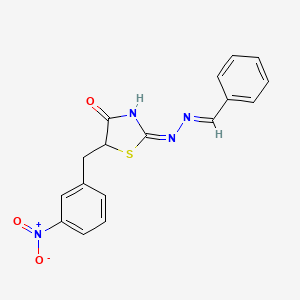 (2E)-2-[(2E)-benzylidenehydrazinylidene]-5-(3-nitrobenzyl)-1,3-thiazolidin-4-one