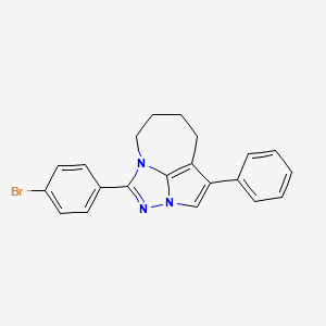 molecular formula C21H18BrN3 B11990855 2-(4-Bromophenyl)-6-phenyl-1,3,4-triazatricyclo[5.4.1.0^{4,12}]dodeca-2,5,7(12)-triene 