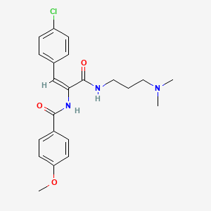 molecular formula C22H26ClN3O3 B11990870 N-(2-(4-CL-PH)-1-(((3-(Dimethylamino)PR)amino)carbonyl)vinyl)-4-methoxybenzamide CAS No. 307953-20-4