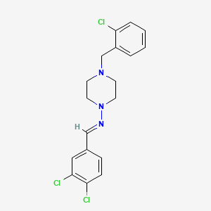 molecular formula C18H18Cl3N3 B11990967 4-(2-chlorobenzyl)-N-[(E)-(3,4-dichlorophenyl)methylidene]piperazin-1-amine 