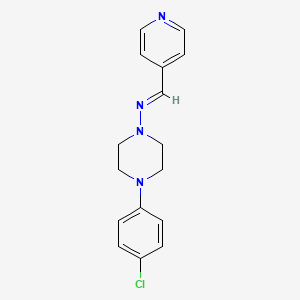 molecular formula C16H17ClN4 B11991004 4-(4-chlorophenyl)-N-[(E)-4-pyridinylmethylidene]-1-piperazinamine 