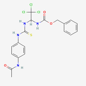 molecular formula C19H19Cl3N4O3S B11991060 Benzyl 1-({[4-(acetylamino)anilino]carbothioyl}amino)-2,2,2-trichloroethylcarbamate 