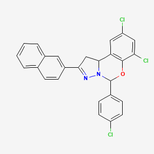 7,9-Dichloro-5-(4-chlorophenyl)-2-(naphthalen-2-yl)-5,10b-dihydro-1H-benzo[e]pyrazolo[1,5-c][1,3]oxazine