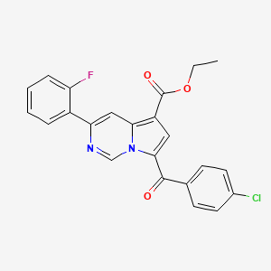 Ethyl 7-(4-chlorobenzoyl)-3-(2-fluorophenyl)pyrrolo[1,2-c]pyrimidine-5-carboxylate