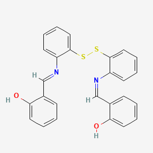 2-[(E)-[2-[[2-[(E)-(2-hydroxyphenyl)methyleneamino]phenyl]disulfanyl]phenyl]iminomethyl]phenol