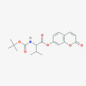 molecular formula C19H23NO6 B11991134 (2-oxochromen-7-yl) 3-methyl-2-[(2-methylpropan-2-yl)oxycarbonylamino]butanoate 