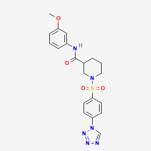 molecular formula C20H22N6O4S B1199118 N-(3-methoxyphenyl)-1-[4-(1-tetrazolyl)phenyl]sulfonyl-3-piperidinecarboxamide 