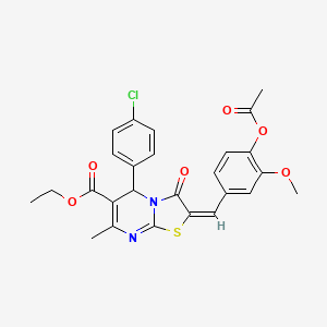 ethyl (2E)-2-[4-(acetyloxy)-3-methoxybenzylidene]-5-(4-chlorophenyl)-7-methyl-3-oxo-2,3-dihydro-5H-[1,3]thiazolo[3,2-a]pyrimidine-6-carboxylate