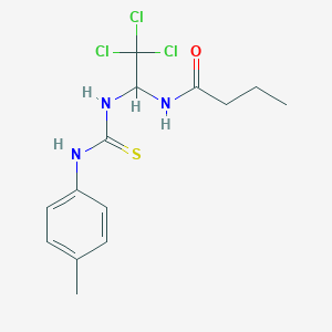 N-{2,2,2-trichloro-1-[(4-toluidinocarbothioyl)amino]ethyl}butanamide