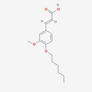 molecular formula C16H22O4 B11991243 3-(4-(Hexyloxy)-3-methoxyphenyl)acrylic acid 