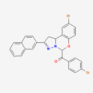 molecular formula C27H18Br2N2O2 B11991314 [9-Bromo-2-(2-naphthyl)-1,10B-dihydropyrazolo[1,5-C][1,3]benzoxazin-5-YL](4-bromophenyl)methanone CAS No. 303059-98-5