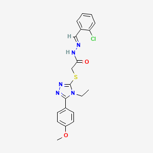 molecular formula C20H20ClN5O2S B11991365 N'-[(E)-(2-chlorophenyl)methylidene]-2-{[4-ethyl-5-(4-methoxyphenyl)-4H-1,2,4-triazol-3-yl]sulfanyl}acetohydrazide CAS No. 303102-71-8