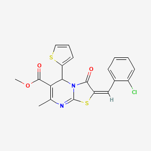 methyl (2E)-2-(2-chlorobenzylidene)-7-methyl-3-oxo-5-(2-thienyl)-2,3-dihydro-5H-[1,3]thiazolo[3,2-a]pyrimidine-6-carboxylate