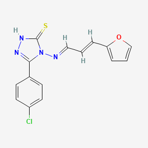 5-(4-chlorophenyl)-4-{[(1E,2E)-3-(furan-2-yl)prop-2-en-1-ylidene]amino}-4H-1,2,4-triazole-3-thiol