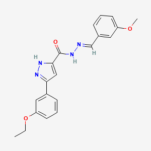 molecular formula C20H20N4O3 B11991503 3-(3-ethoxyphenyl)-N'-(3-methoxybenzylidene)-1H-pyrazole-5-carbohydrazide CAS No. 302917-94-8