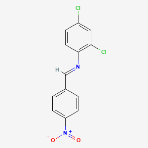 molecular formula C13H8Cl2N2O2 B11991527 2,4-dichloro-N-[(E)-(4-nitrophenyl)methylidene]aniline 