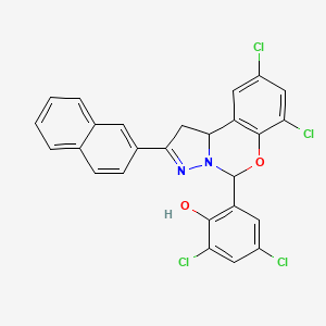 2,4-Dichloro-6-[7,9-dichloro-2-(2-naphthyl)-1,10b-dihydropyrazolo[1,5-c][1,3]benzoxazin-5-yl]phenol