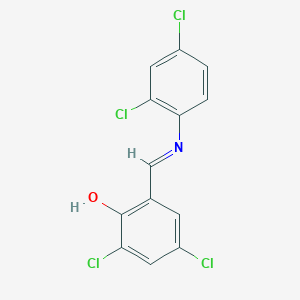 molecular formula C13H7Cl4NO B11991576 2,4-Dichloro-6-((2,4-dichloro-phenylimino)-methyl)-phenol 