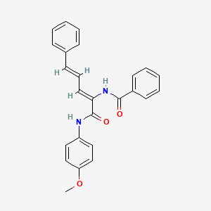 molecular formula C25H22N2O3 B11991585 N-{(2Z,4E)-1-[(4-methoxyphenyl)amino]-1-oxo-5-phenylpenta-2,4-dien-2-yl}benzamide 