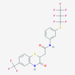 N-{3-[(heptafluoropropyl)sulfanyl]phenyl}-2-[3-oxo-6-(trifluoromethyl)-3,4-dihydro-2H-1,4-benzothiazin-2-yl]acetamide