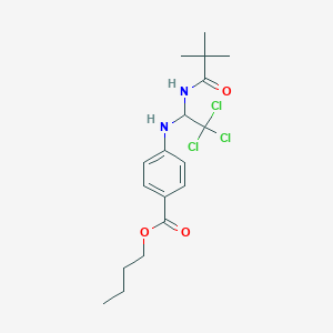 Butyl 4-{[2,2,2-trichloro-1-(2,2-dimethylpropanamido)ethyl]amino}benzoate