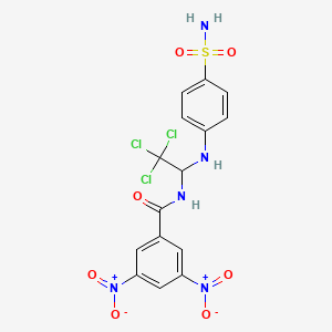 3,5-dinitro-N-{2,2,2-trichloro-1-[(4-sulfamoylphenyl)amino]ethyl}benzamide